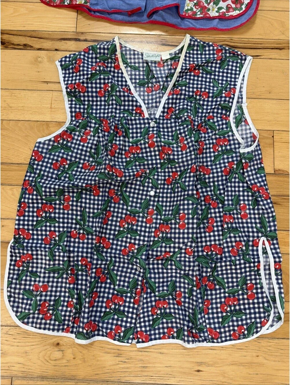 VTG Artistic Apron House Women Large Cobbler Smock Pockets Lot Of 5 Fruit Floral